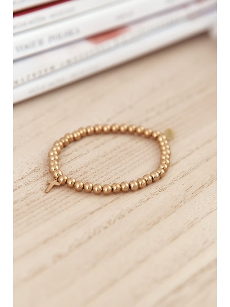 Gold-colored bead bracelet BZI010 - Online store - Boutique