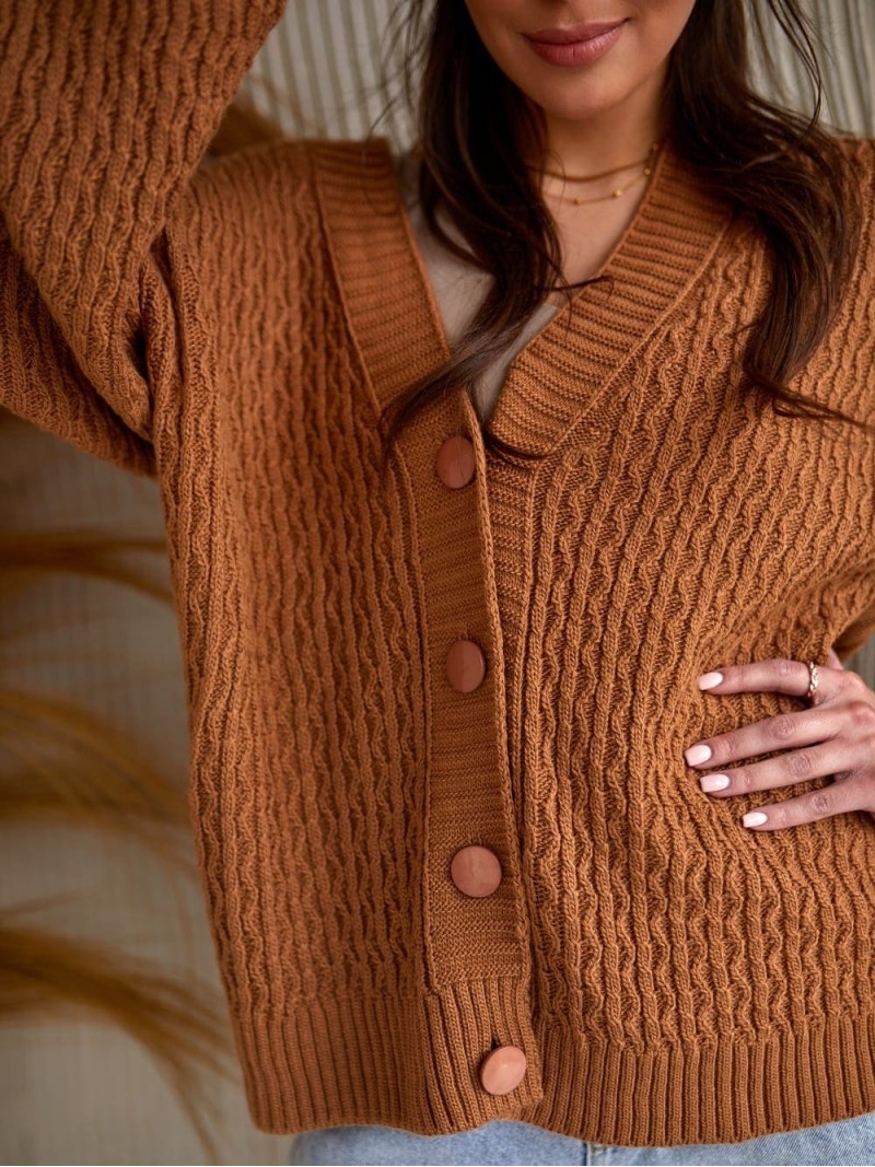 Cardigan lejer cu model caramel 0590 - Magazin online - Boutique