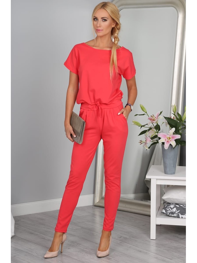 Coral jumpsuit with bow 2950 - Online store - Boutique