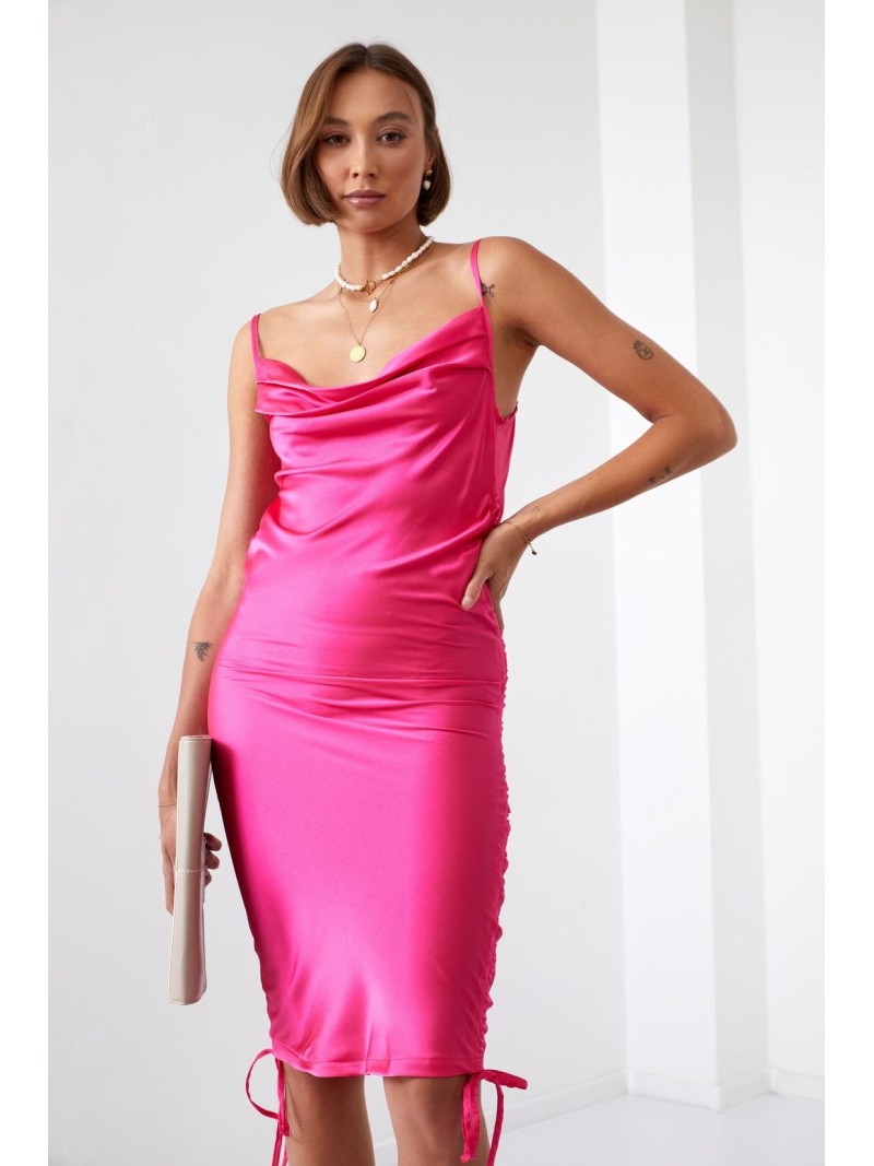 Rochie mulata cu volane, roz FG643 - Magazin online - Boutique