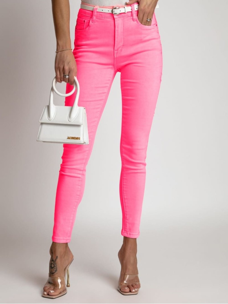 Push up denim pants neon pink 46669