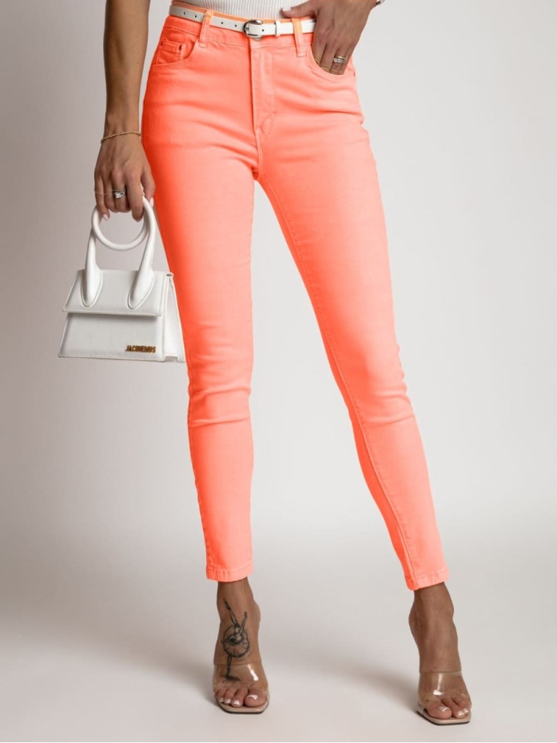 Push up denim pants neon orange 46669