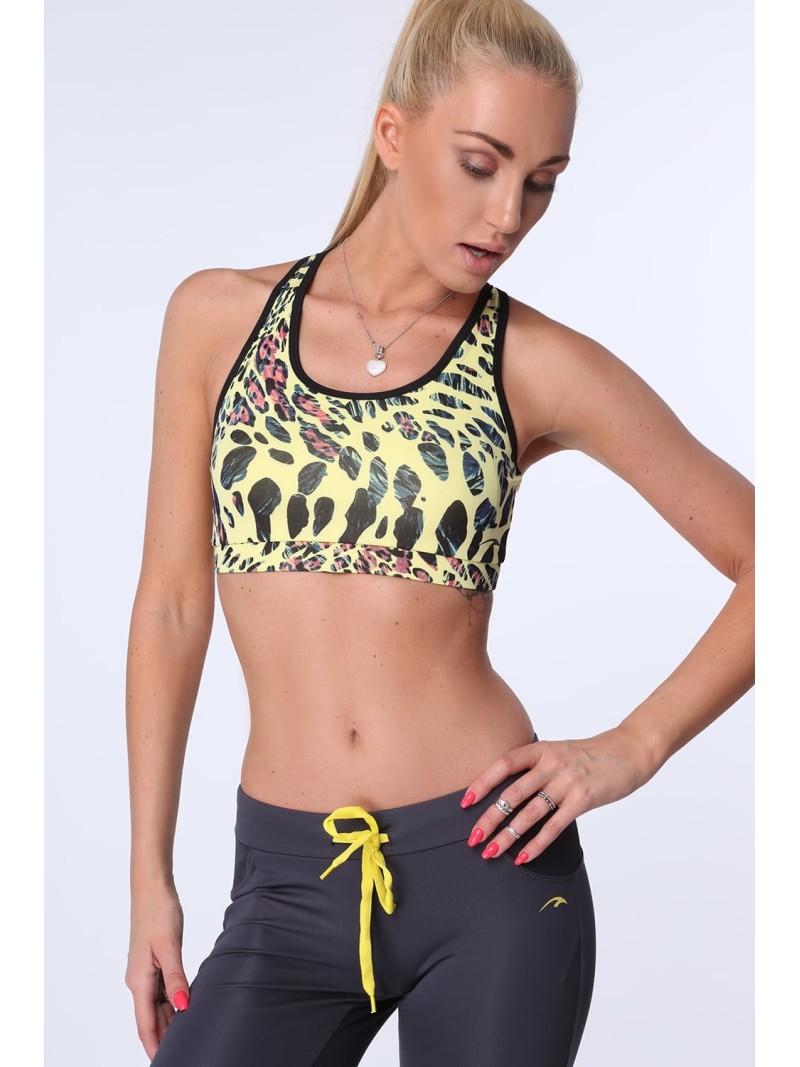 Sporttop mit Leopardenmuster, Zitrone MR15498 – Online-Shop – Boutique