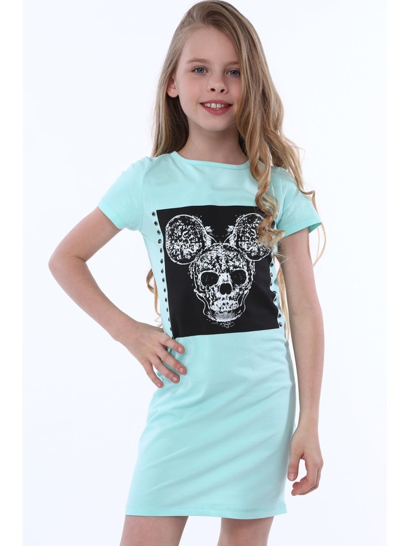 Rochie fete cu aplicatie menta NDZ8380 - Magazin online - Boutique