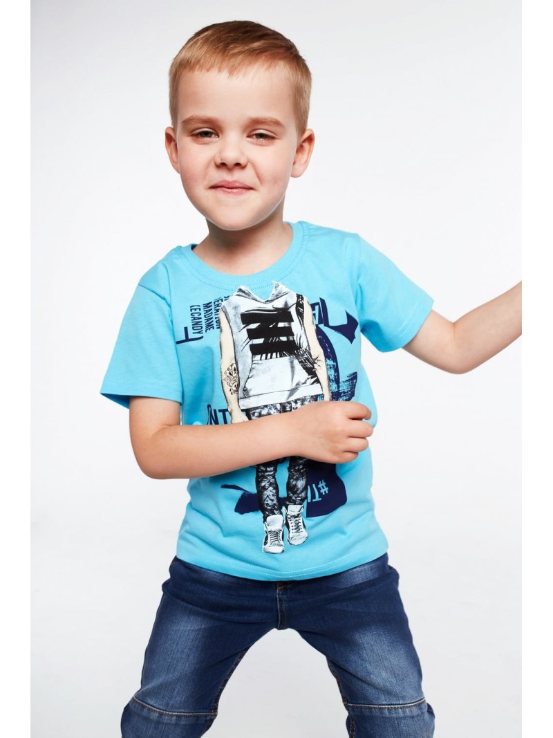 Jungen-T-Shirt mit Aufdruck, blau NDZ4462 – Online-Shop – Boutique