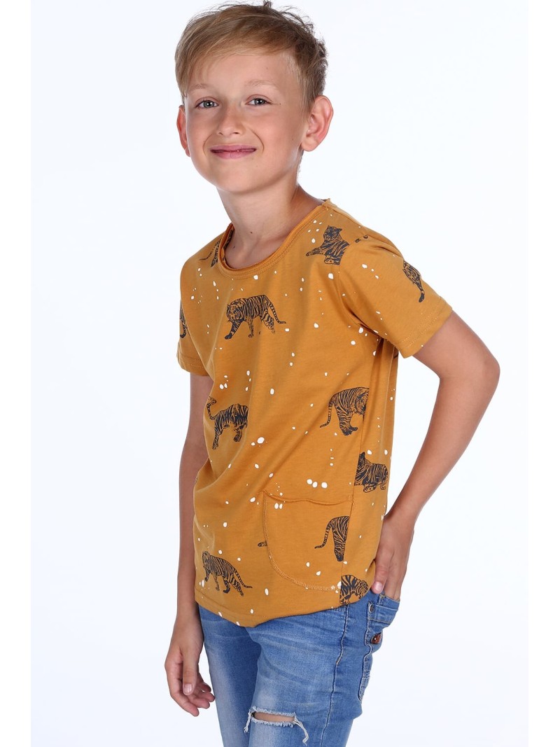 Tricou baieti cu tigri, miere NDZ4504 - Magazin online - Boutique