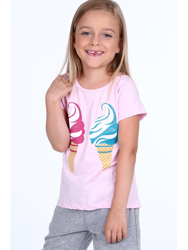 Tricou cu aplicatie, roz deschis NDZ8171 - Magazin online - Boutique