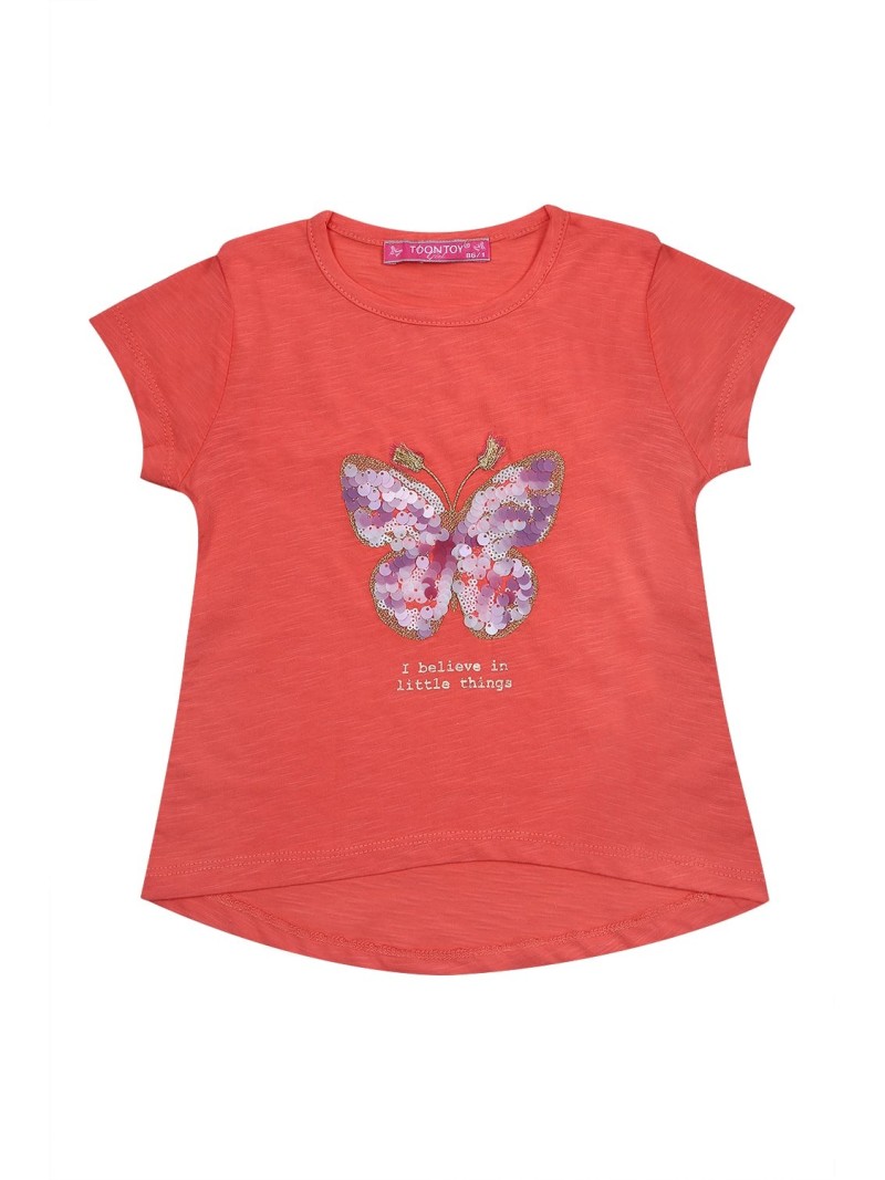 Mädchen-T-Shirt mit Korallenschmetterling NDZ8110 – Online-Shop – Boutique