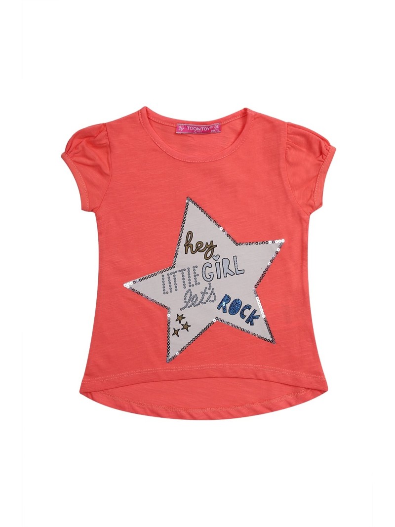 Tricou cu stea, portocaliu NDZ8109 - Magazin online - Boutique