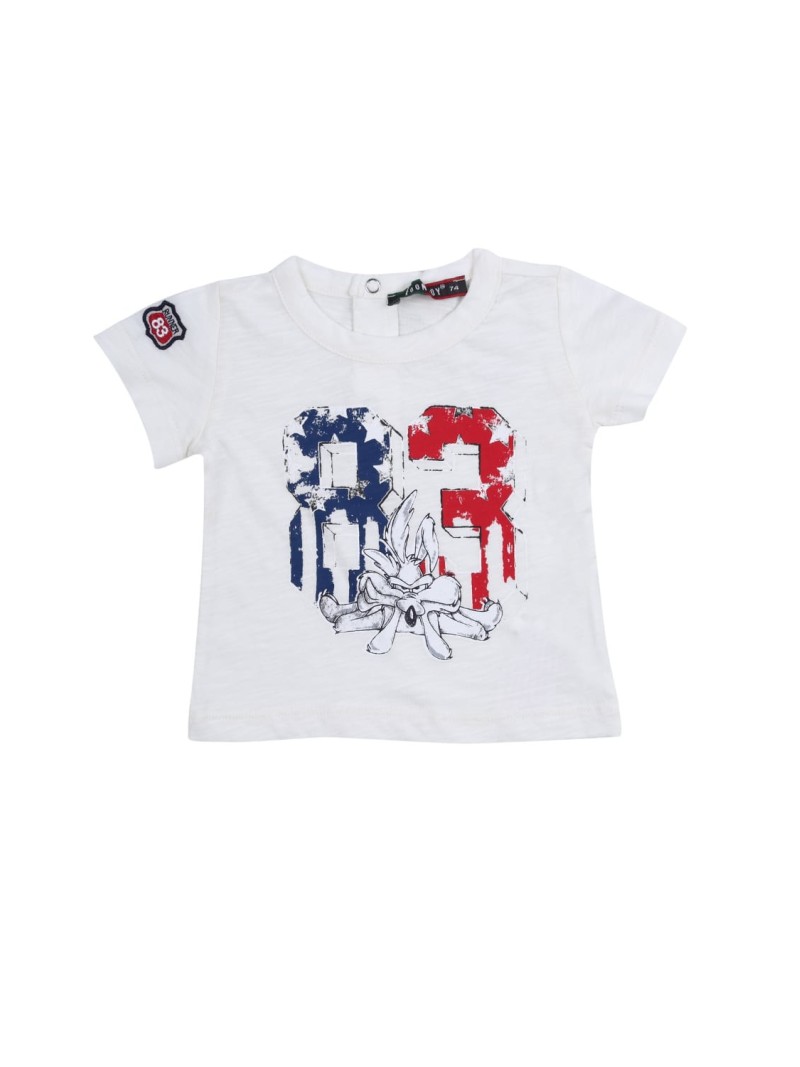 Jungen-T-Shirt mit Applikation, Creme, NDZ4536 – Online-Shop – Boutique