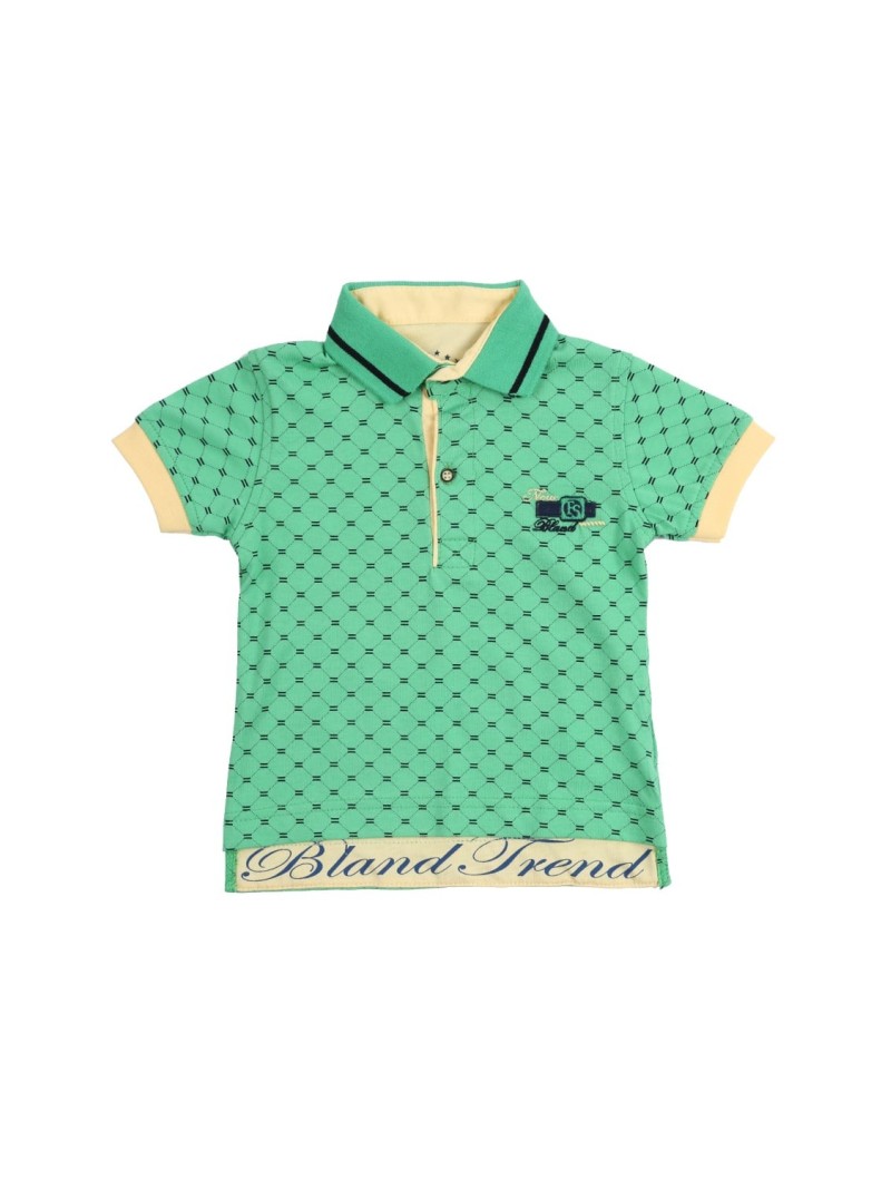 Grünes und gelbes Kinderpoloshirt NDZ7316 – Online-Shop – Boutique