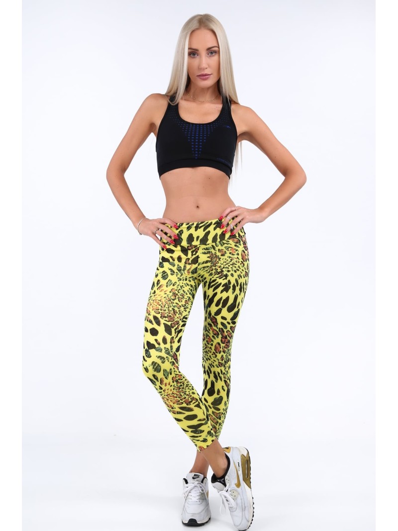 Gelbe Sportleggings mit Leopardenmuster H006 – Online-Shop – Boutique