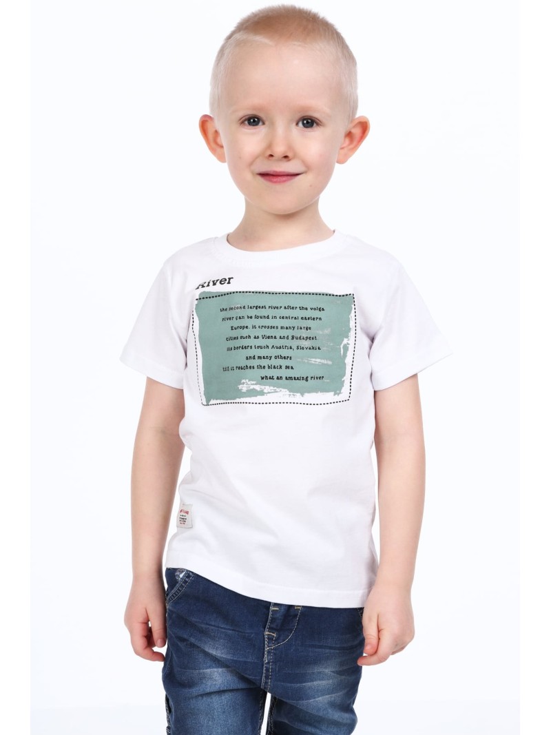 Weißes Jungen-T-Shirt mit Aufdruck NDZ4484 – Online-Shop – Boutique