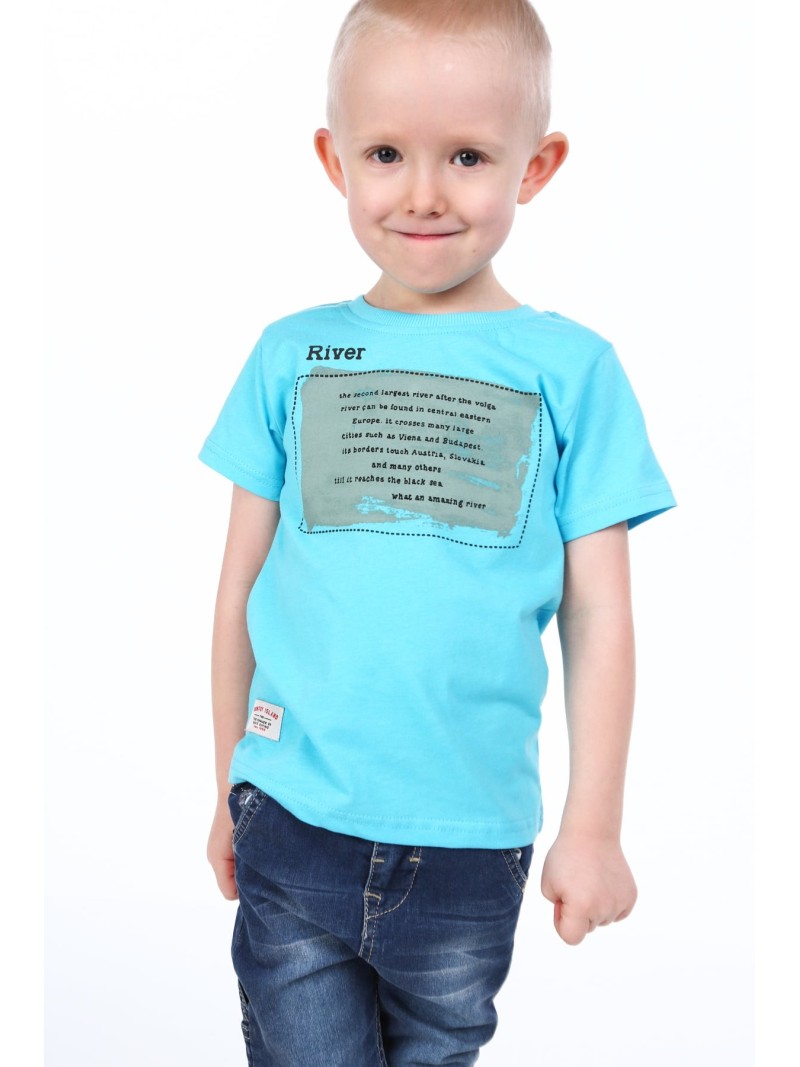 Blaues Jungen-T-Shirt mit Aufdruck NDZ4484 – Online-Shop – Boutique