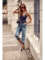 Damskie spodnie jeansowe mom fit grafitowe 1340