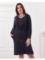 Sukienka Plus Size wiązana w pasie czarna FK569