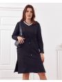 Sukienka Plus Size wiązana w pasie czarna FK569