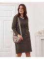 Sukienka Plus Size wiązana w pasie khaki FK569