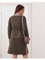 Sukienka Plus Size wiązana w pasie khaki FK569