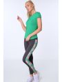 Legginsy sportowe z lampasem w kwiaty grafitowe MR15471