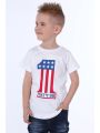 T-shirt chłopięcy z aplikacją biały NDZ4450