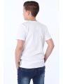 T-shirt z przecięciami chłopięcy biały NDZ47018