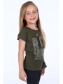 T-shirt z mieniącą aplikacją khaki NDZ8490