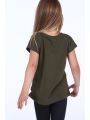 T-shirt z mieniącą aplikacją khaki NDZ8490