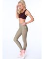 Legginsy z transparentnym lampasem khaki MR13861