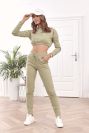 Sportowy zestaw dresowy basic khaki FI605