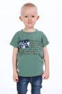 T-shirt chłopięcy z napisami khaki NDZ4446