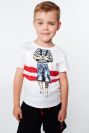 T-shirt chłopięcy z nadrukiem biały NDZ4461